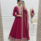 Royal Dark Pink Fully Flared Anarkali Gown Set For Women 💖