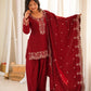 Graceful Glass Roman Silk Farshi Shalwar Suit – Embroidered Festive Collection