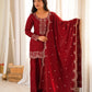 Graceful Glass Roman Silk Farshi Shalwar Suit – Embroidered Festive Collection