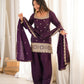 Royal Glass Roman Silk Farshi Shalwar Suit – Sequins &amp; Jari Festive Elegance