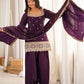 Royal Glass Roman Silk Farshi Shalwar Suit – Sequins &amp; Jari Festive Elegance
