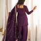 Royal Glass Roman Silk Farshi Shalwar Suit – Sequins &amp; Jari Festive Elegance