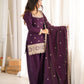 Royal Glass Roman Silk Farshi Shalwar Suit – Sequins &amp; Jari Festive Elegance