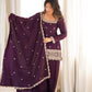 Royal Glass Roman Silk Farshi Shalwar Suit – Sequins &amp; Jari Festive Elegance
