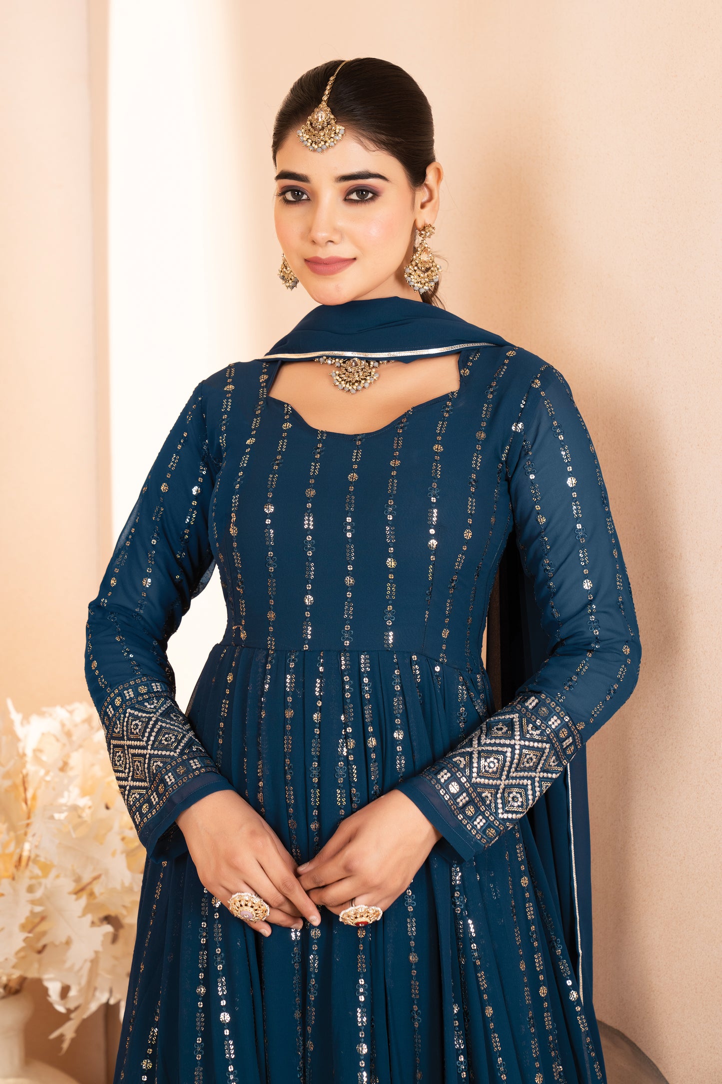Zareen Rama Blue Anarkali Set 💙✨