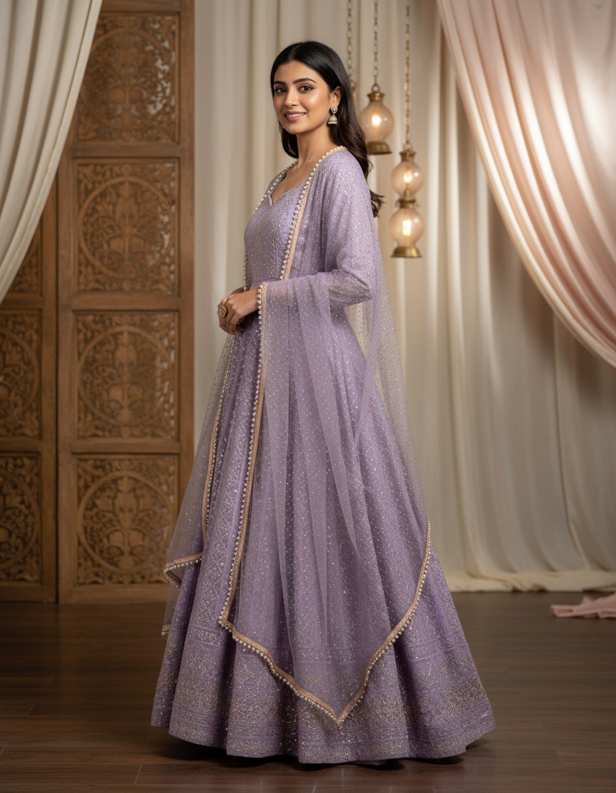 Heavy Zari Embroidered Traditional Suit Set