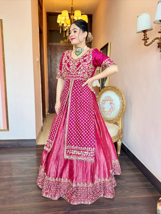 Royal Look Crop Top Lehenga Set for Women