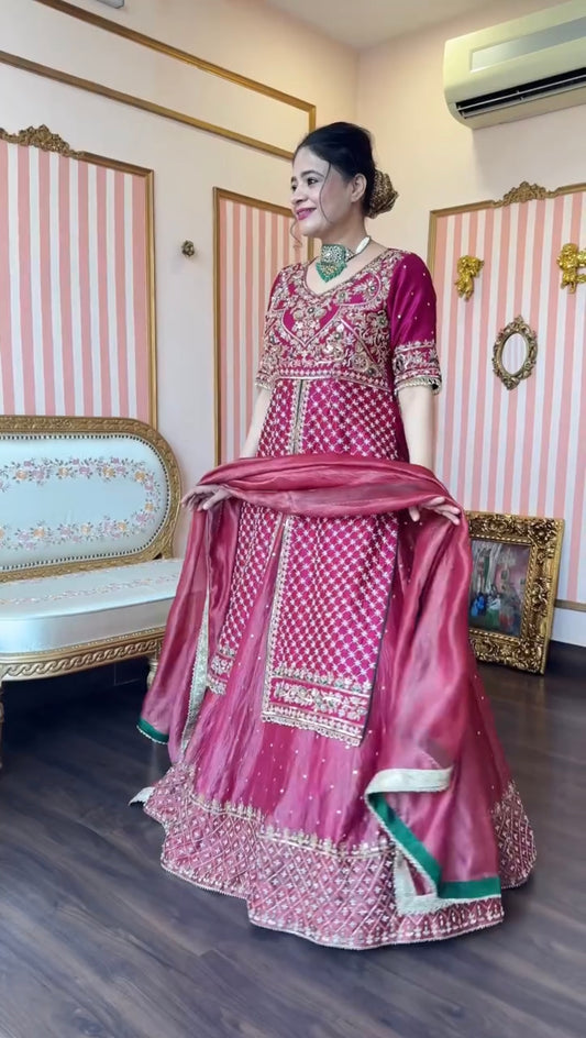 Royal Look Crop Top Lehenga Set for Women
