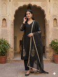 Elegant Roman Silk Embroidered Party Wear Set