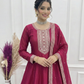Royal Dark Pink Fully Flared Anarkali Gown Set For Women 💖