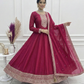 Royal Dark Pink Fully Flared Anarkali Gown Set For Women 💖