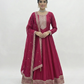 Royal Dark Pink Fully Flared Anarkali Gown Set For Women 💖