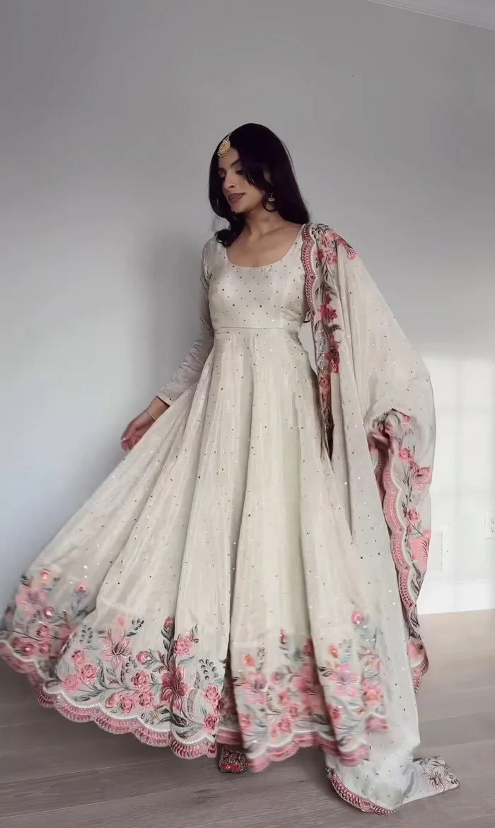 Noorani Heavy Pure Vichitra Silk Gown